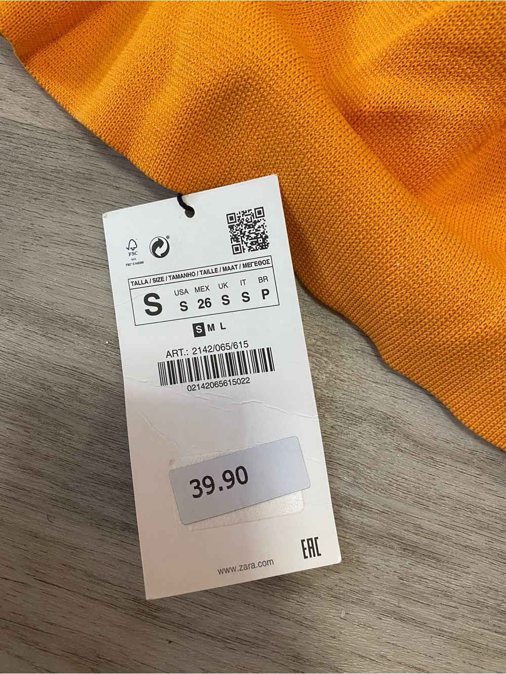 Zara Orange Puff-Sleeve Cropped Top - NWT - Picture 9 of 9
